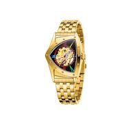 QUXVUIS Reloj con Correa Ligera, Reloj Deportivo a la Moda para Hombre, de mecánico portátil Ajustable de Lujo, Dorado/Colorido