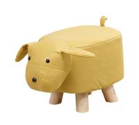 QUXVUIS Reposapiés con Forma de Animal de Dibujos Animados para niños, cómodo Taburete Tela tecnológica para Madera con Patas, fácil Limpiar, para Sala Estar, guardería, Perro Amarillo, 30x25x25cm