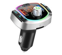 QUXVUIS Reproductor MP3 Bluetooth Transmisor FM Receptor con iluminación Ambiental y Archivos FLAC Luces de atmósfera ABS Bluetooth 5.0 FM