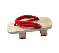 QUXVUIS Sandalias de Para madera para mujer, zuecos japoneses cómodos, elegantes, antideslizantes, para viajes, para exteriores e interiores, versátiles, chanclas de moda para, Rojo, Talla 40