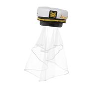 QUXVUIS Sombrero de novia, accesorio para dama de honor, sombrero de capitán, tocado de fiesta, gorra de patrón, excelente opción para fotografía y desfiles nupciales, regalo