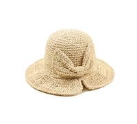 QUXVUIS Sombrero de Paja de Verano para Mujer, Sombreros para el Sol ala Ancha Flexibles con Lazo, para Deportes al Aire Libre, ahuecados, Plegables, para Viajes y Vacaciones, Beige, M (56-58 cm)