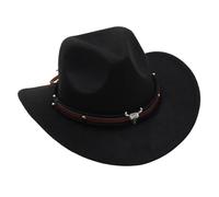 QUXVUIS Sombrero de pesca con un atractivo estético para eventos al aire libre. Sombrero de vaquero disco para acampar, disfraz, decoración, gorra estética para novias y, Negro, 54 centímetros