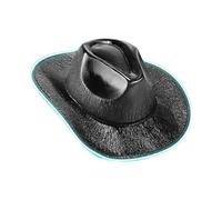 QUXVUIS Sombrero de vaquero LED con accesorio de ala ancha para diario y eventos especiales Muestra el estilo occidental en cualquier momento Sombrero de vaquero iluminado, Negro, 38x32x12cm