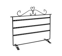 QUXVUIS Soporte para Pendientes, Estante Colgante de Metal de 3 Capas, Gran Capacidad, Doble Cara, Organizador Almacenamiento Joyas, Soporte pie, Negro