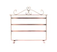 QUXVUIS Soporte para Pendientes, Estante Colgante de Metal de 3 Capas, Gran Capacidad, Doble Cara, Organizador Almacenamiento Joyas, Soporte pie, Bronce