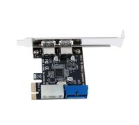 QUXVUIS Tarjeta de expansión PCI-E a USB 3,0, 20 Pines, 2 Puertos, Velocidad de 5 Gbps, concentrador Externo, Placa adaptadora de Ordenador doméstico, Repuesto
