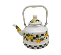 QUXVUIS Tetera de esmalte multifuncional que prepara té suelto, café y agua caliente sin esfuerzo, incluye gases. Cafetera resistente al calor. Tetera turca con tapa, 2.5 litros