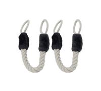 QUXVUIS Tope de puerta de algodón 2 piezas Manija cuerda color sólido portátil para dentición mascotas, Negro