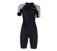 QUXVUIS Traje de Neopreno Corto con Cremallera Frontal, Ideal para Buceo en Aguas frías, Surf, Snorkel, natación en Invierno y Otros Deportes acuáticos. Es un complemento, Negro, Mujer XS