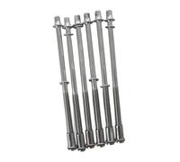 QUXVUIS Varillas de tensión para tambor Tornillos para toms Piezas esenciales Accesorio Durabilidad y rendimiento en la música Las varillas de tensión están hechas de piezas, Plata, 6x100 mm