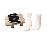 QUXVUIS Zuecos ligeros de Para madera, zapatos casuales de moda, para relajarse en casa o salidas informales con calcetines Tabi, chanclas de viaje portátiles, sandalias de