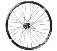 QUYCOIU 24/26/27,5/29" Rueda Delantera Bicicleta Montaña Freno De Disco Buje HG Eje Pasante 15×100Mm 2 Rodamientos Llanta Aleación Aluminio Válvula Schrader A/V Rueda De Bicicleta(Black-a,29in)