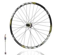 QUYCOIU 24/26/27,5/29'' Rueda Trasera Para Bicicleta De Montaña Llanta Aleación Aluminio Freno De Disco 32 Agujeros Cierre Rápido 10 * 135mm Para Cassettes 7-12 Velocidades(A-Gold,29in)