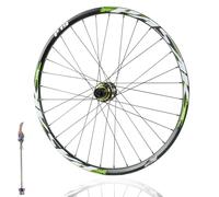 QUYCOIU 24/26/27,5/29'' Rueda Trasera Para Bicicleta De Montaña Llanta Aleación Aluminio Freno De Disco 32 Agujeros Cierre Rápido 10 * 135mm Para Cassettes 7-12 Velocidades(A-Green,27.5in)