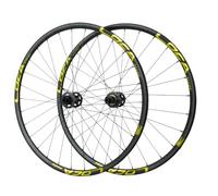QUYCOIU 26/27,5/29" Juego De Ruedas Para Bicicleta Montaña Rodamientos Center-Lock Freno De Disco Buje Eje Pasante 15x100/12x142Mm Para Bicicletas XC/AM Cassettes7-12 Velocidades(Black-gold,26in)