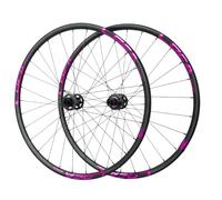 QUYCOIU 26/27,5/29" Juego De Ruedas Para Bicicleta Montaña Rodamientos Center-Lock Freno De Disco Buje Eje Pasante 15x100/12x142Mm Para Bicicletas XC/AM Cassettes7-12 Velocidades(Black-Purple,29in)