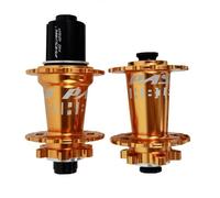 QUYCOIU Bujes Bicicleta Montaña Buje Freno De Disco Eje Pasante Buje HGMSXD-32 Agujeros 2 Rodamientos Y 5 Traseros Freno De Disco 6 Tornillos 15 * 100/12 * 142Mm para 7-12 Velocidades(Gold,Tower-ms)