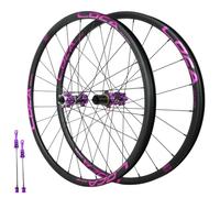 QUYCOIU Juego Ruedas Bicicleta Montaña 26/27,5/29" Freno De Disco 24 Agujeros Buje Cierre Rápido 100/135Mm Llanta Aleación Aluminio Rodamientos F2/R4 Cassette 7-12 Velocidades(Purple,29in)