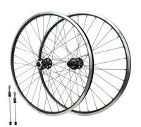 QUYCOIU Juego Ruedas Para Bicicleta De Montaña 26/27,5/29" Frenos De/V Disco Cierre Rápido 9×100/10×135mm 32 Agujeros Llantas Aleación Aluminio Cassette De 7-12 Velocidades 32 Radios(Black,26in)