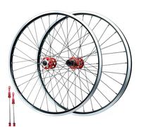 QUYCOIU Juego Ruedas Para Bicicleta De Montaña 26/27,5/29" Frenos De/V Disco Cierre Rápido 9×100/10×135mm 32 Agujeros Llantas Aleación Aluminio Cassette De 7-12 Velocidades 32 Radios(Red,27.5in)