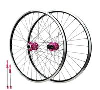 QUYCOIU Juego Ruedas Para Bicicleta De Montaña 26/27,5/29" Frenos De/V Disco Cierre Rápido 9×100/10×135mm 32 Agujeros Llantas Aleación Aluminio Cassette De 7-12 Velocidades 32 Radios(Pink,27.5in)
