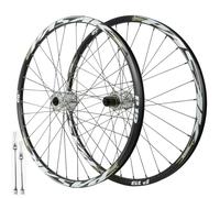 QUYCOIU Juego Ruedas Para Bicicleta Montaña 26/27,5/29'' Bicicletas XC/AM Llanta Aleación Aluminio 32 Agujeros Freno De Disco Cierre Rápido 100/135Mm Cassette 7-12 Velocidades(Silver-gray,29in)