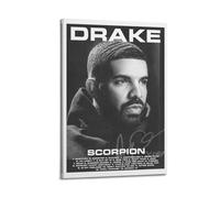 QUYEBRHFY Póster de Drake para decoración de pared, arte vintage, decoración de película, póster impreso, decoración fresca para habitación, 30 x 45 cm, estilo marco