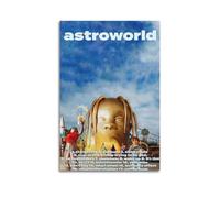 QUYEBRHFY Travis Scott Astroworld - Póster decorativo para pared, diseño de música vintage, 30 x 45 cm, estilo sin marco