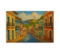QUYHGAG Póster de lienzo con diseño de San Juan de Puerto Rico, decoración de dormitorio, paisaje, oficina, habitación, regalo, 40 x 60 cm