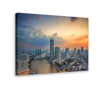QUYHGAG Póster de lienzo de Bangkok City para decoración de dormitorio, oficina, habitación, regalo, 40 x 60 cm