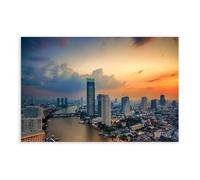 QUYHGAG Póster de lienzo de la ciudad de Bangkok para decoración de pared, pinturas para sala de estar, dormitorio, 40 x 60 cm