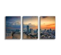QUYHGAG Póster de lienzo de la ciudad de Bangkok para decoración de pared, pinturas para sala de estar, dormitorio, 40 x 60 cm