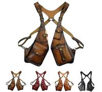QuyiFa Bolso antirrobo con arnés de hombro,bolso antirrobo con arnés de hombro para hombres,bolso de hombro doble debajo del brazo para hombres Carteras antirrobo ocultas. (marrón oscuro)