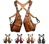 QuyiFa Bolso antirrobo con arnés de hombro,bolso antirrobo con arnés de hombro para hombres,bolso de hombro doble debajo del brazo para hombres Carteras antirrobo ocultas. (marrón claro)