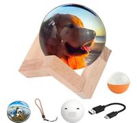 QuyiFa LáMpara Esfera De La Memoria - Bola De Cristal Con Video Orbe De La Memoria, Reproductor De Video Esfera De Cristal, Y Fotos Subibles Bola De 3d, Regalo Para Aniversario, Boda (Naranja)