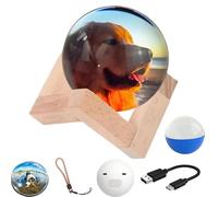 QuyiFa LáMpara Esfera De La Memoria - Bola De Cristal Con Video Orbe De La Memoria, Reproductor De Video Esfera De Cristal, Y Fotos Subibles Bola De 3d, Regalo Para Aniversario, Boda (Azul)