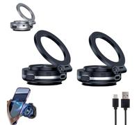 QuyiFa Magnetic Sucker Phone Holder 360° Mount,Electric Vacuum Magnetic Car Phone Mount 360° Rotating Magnetic Phone Holder,Phone Holder for Cars Magnet,Suction Phone Holder (A*2)