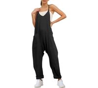 QuyiFa Monos de maternidad para mujer, mono de embarazo, mono de gran tamaño - maternidad y posparto, monos de pierna ancha. (negro,M)