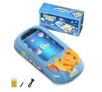 QuyiFa Nuevo Juguete de Volante, simulador de Coche con Sonido, Juguete de Aventura de Carreras de Coches, Juguete simulador de conducción para niños. (Actualización Azul)
