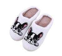 QuyiFa Pantuflas de perro salchicha para mujer, pantuflas de perro para mujer y hombre, lindas pantuflas de animales, pantuflas de felpa suave para casa (A09,42-43)