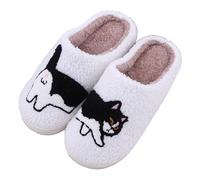 QuyiFa Pantuflas de perro salchicha para mujer, pantuflas de perro para mujer y hombre, lindas pantuflas de animales, pantuflas de felpa suave para casa (A04,38-39)