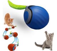 QuyiFa Speedy Tail 2.0 Cat Power Ball, Juguete Interactivo para Gatos de Interior, Pelota de Juguete Inteligente Recargable por USB, Ajuste de Dos velocidades. (Azul)