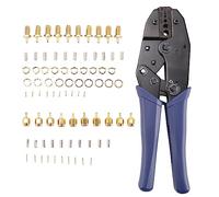 Quystetes 10 Piezas SMA Conectores Coaxiales Macho y Hembra y Engarzadora para Cable de ExtensióN de Antena WiFi SMA-RG174 RG316