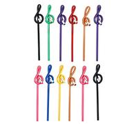 Quystetes 12 lápices de notas musicales para estudiantes, lápices de notas musicales con borrador, lápices de música coloridos de madera, lápiz doblado