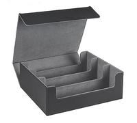 Quystetes 1800+ Card Deck Case para Trading Cards, Magnetic Card Storage Box Top Side-Loading Deck Case Game Cards Box Negro+Gris