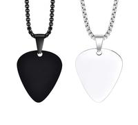 Quystetes 2 Juegos de Soportes para Púas de Guitarra, Accesorios de Acero Personalizados, de Acero Inoxidable Negras y Plateadas