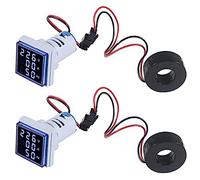 Quystetes 2 Piezas Voltaje Actual Metros, Digital 22Mm VoltíMetro AmperíMetro Hz Meter AC 60-500V Indicador de Frecuencia Actual