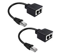Quystetes 2 Uds Cable RJ45 1 en 2 Cable Adaptador de Red LAN Ethernet RJ45 1 Macho A 2 Hembra Cable de Red Categoría 7