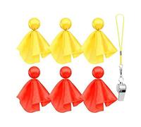 Quystetes 6 Piezas Bandera de PenalizacióN de DesafíO de FúTbol Bandera de áRbitro de FúTbol FanáTico de los Deportes de Lanzamiento Accesorio de Fiesta Rojo + Amarillo
